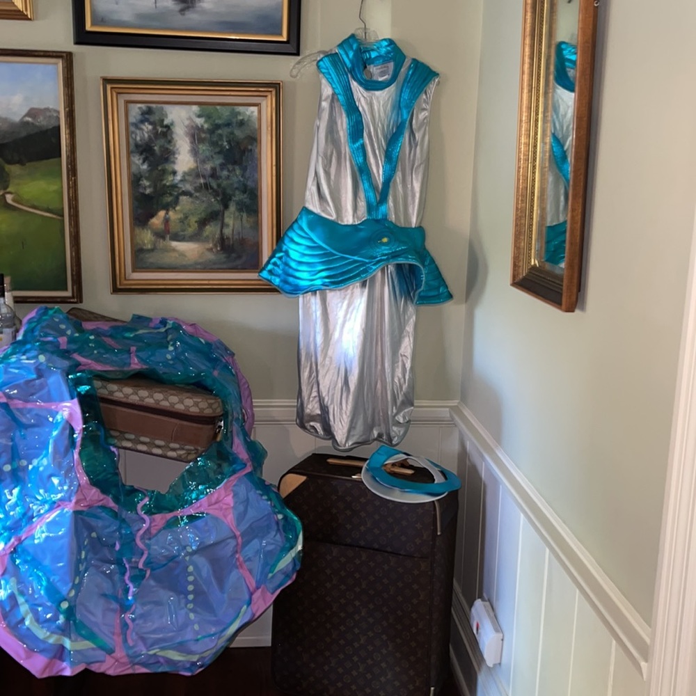 JELLYFISH CUSTOM HALLOWEEN COSTUME ADULT MEDIUM AWARD WINNER! 3PC! BLOW UP SEA - Picture 14 of 17